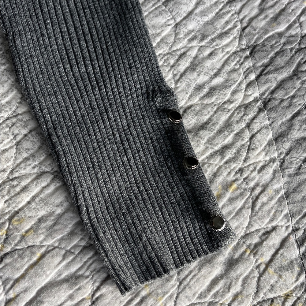 Lane Bryant Gray Ribbed Open Front Sweater - Picture 7 of 12